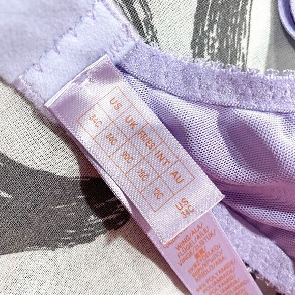 Savage X Fenty by Rihanna Women's Flocked Logo Unlined Demi Bra PURPLE LAVENDER - Picture 7 of 11
